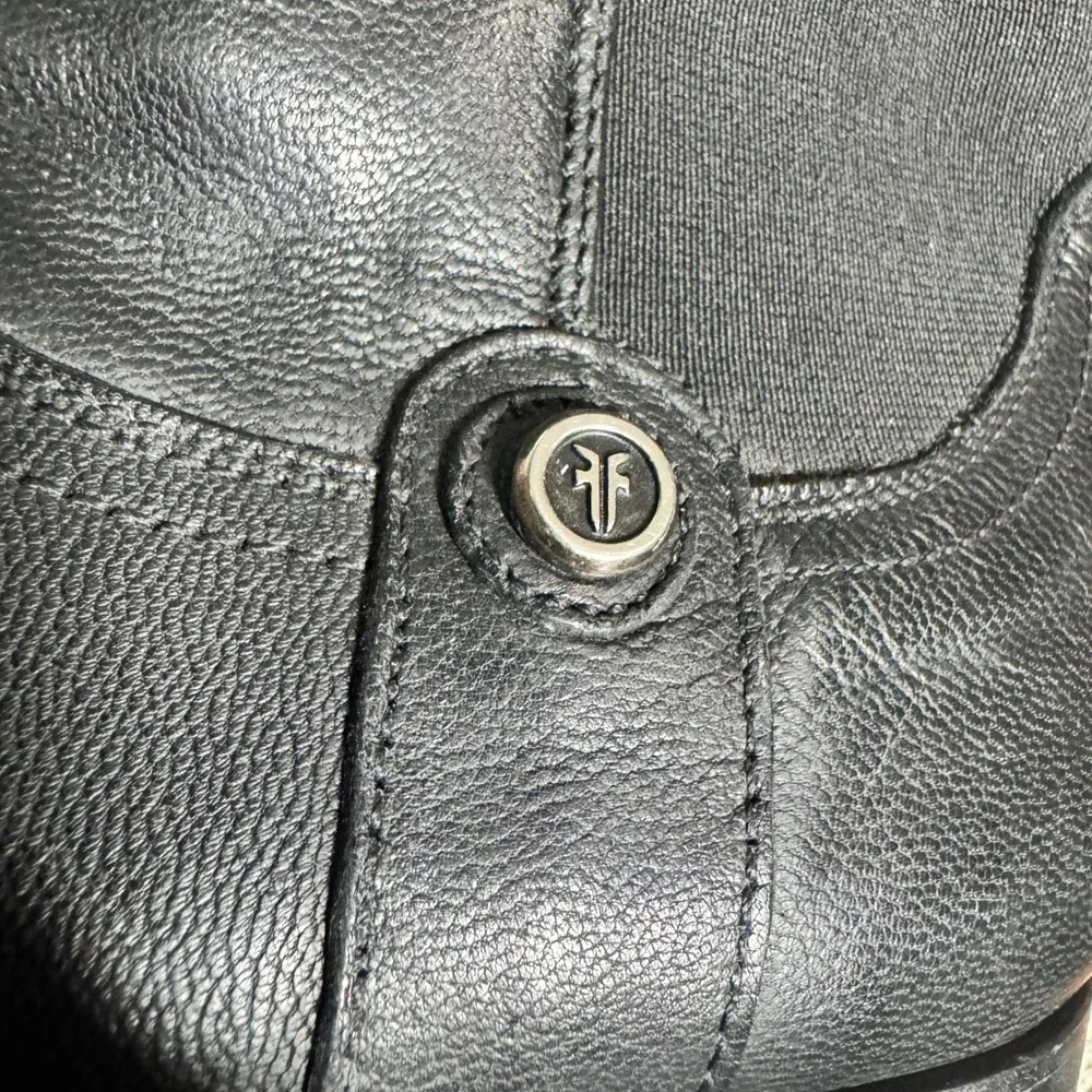 Frye Melissa Tall Back Zip Black Leather Riding Boots Equestrian Women 10B